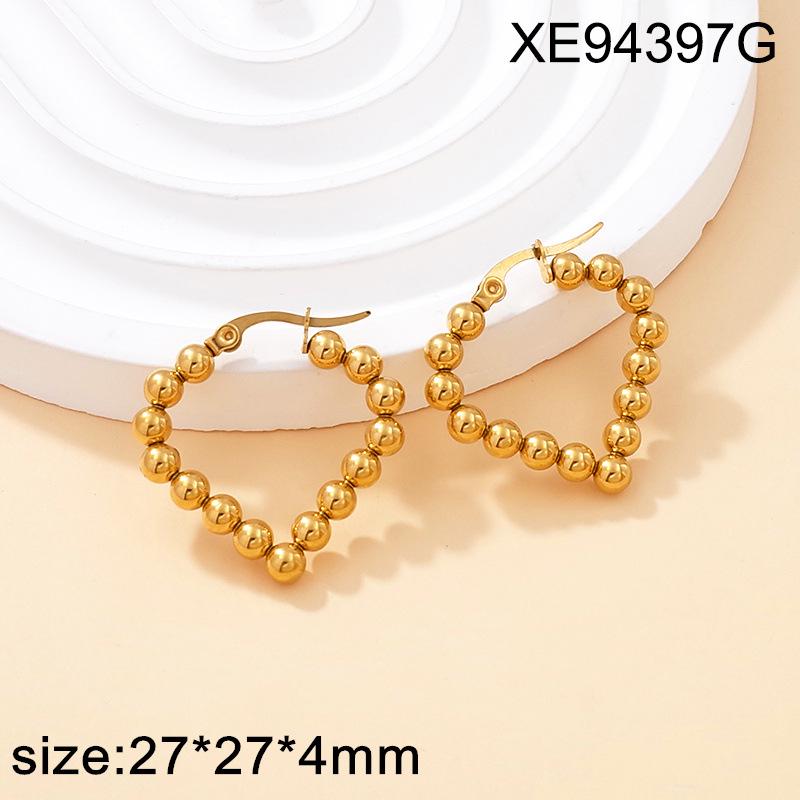 Gold Plated Geometric Titanium Steel Earrings for Women: Simple & Versatile Hot-Selling Accessories