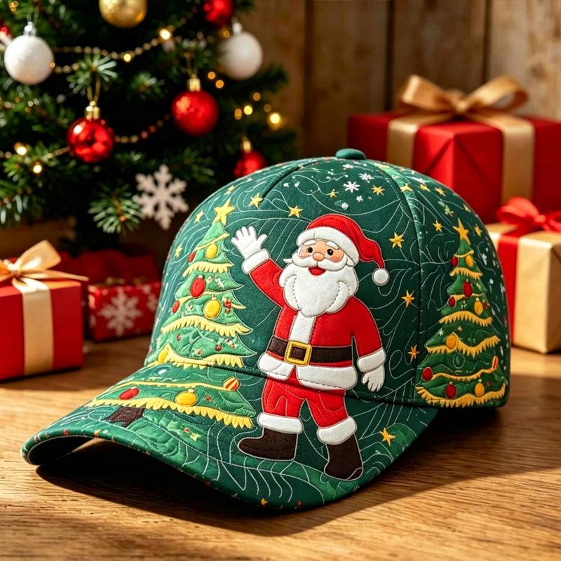 New Christmas Hat Digital Printing Fashion Bent Bend Baseball Cap Retro Baseball Cap