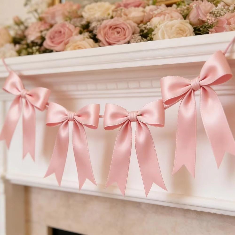 Bowknot Bowknot Garland Satin Ribbon Garland New Bow Garland Banner Wedding Decor