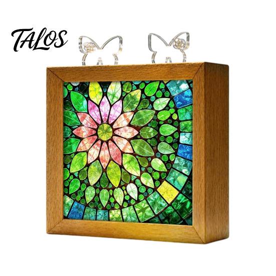 Functional Glowing Home Decor Acrylic Puzzle LED Night Light, 2-In-1 USB Royal Iris Bloom Jigsaw Lamp, DIY Floral Kit Creative Desktop Ambient