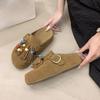 Retro tassel heightened versatile bag head women's spring and autumn new thick-soled small casual slippers