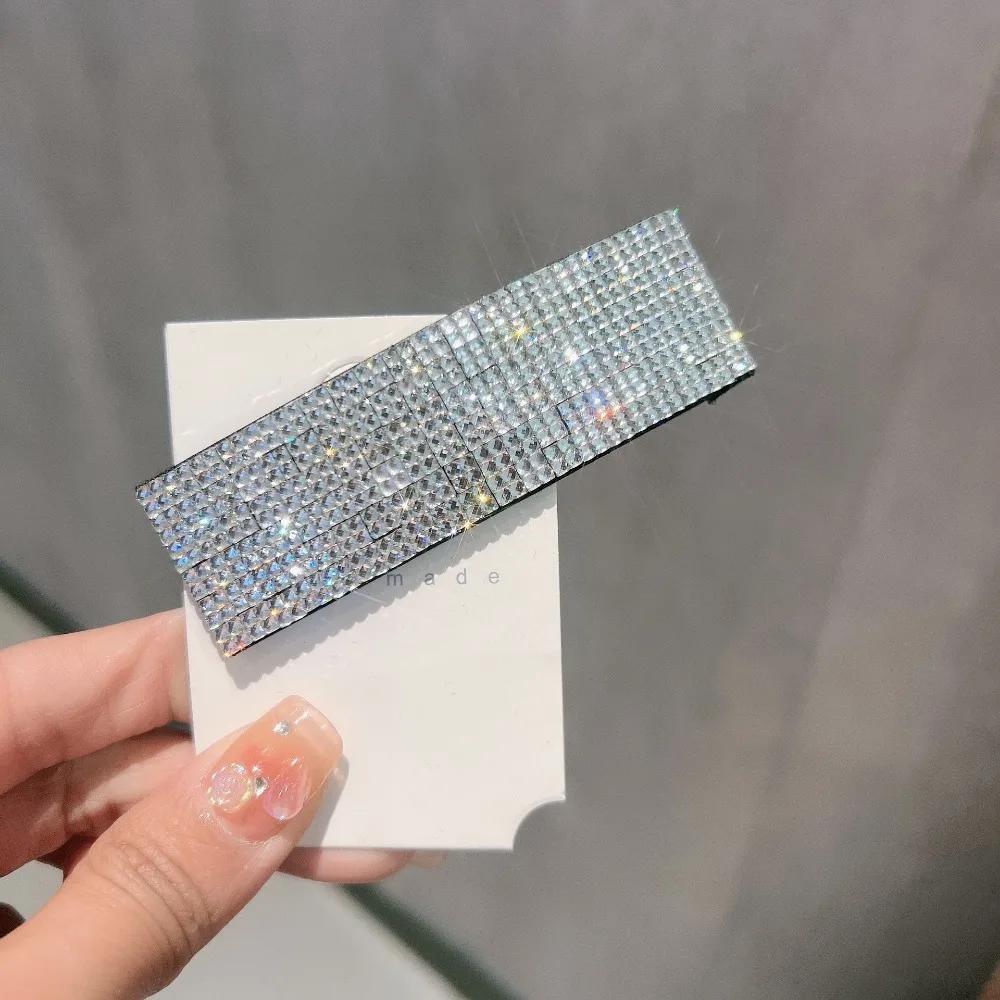 Beautiful Shiny Rhinestone Hairpins Creative Rectangular Hair Clips Woman's Hair Accessories