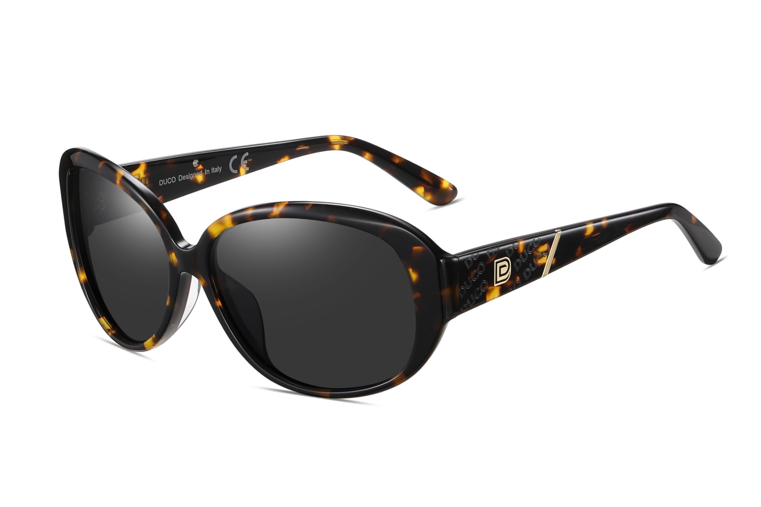 

DUCO Polarized Sunglasses with UV400 Stylish Design for Smaller Includes 1220 Women s Protection, Driving, Face, Case, (Tortoise Gray)