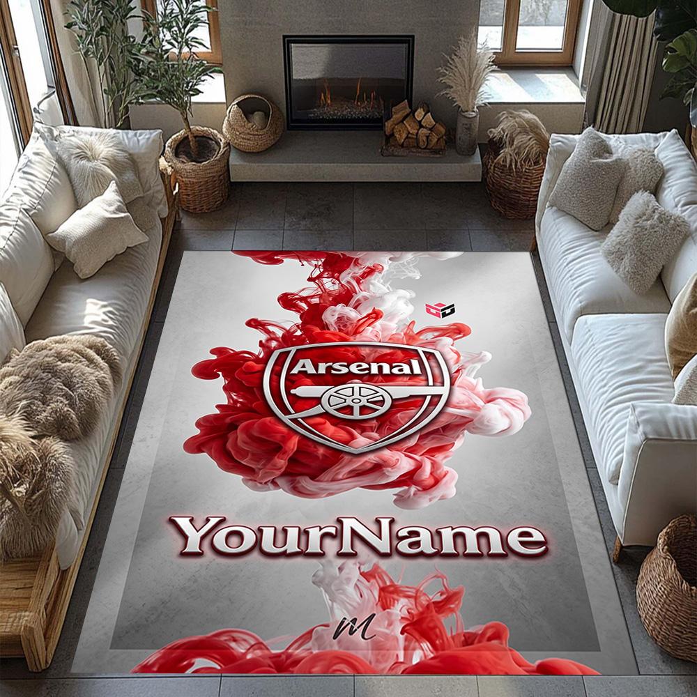 Arsenal Personalized Name Floor Mat Perfect for Living Rooms Dining Room Bedrooms Balcony Anti-slip Rug Anime Office Decor