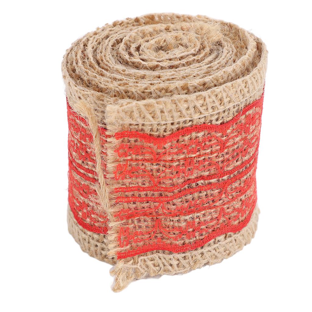 5 Rolls Burlap Lace Ribbon Decorative Jute Burlap Ribbon Roll for Crafts Festival Decor