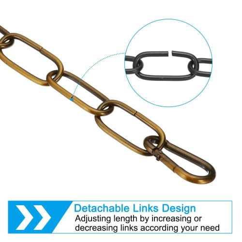 PATIKIL 1.82 M Golden Bronze Finish Lighting Hanging Chain, Metal Loop Chain for Hanging Plant Pendant Chandelier Light Fixtures