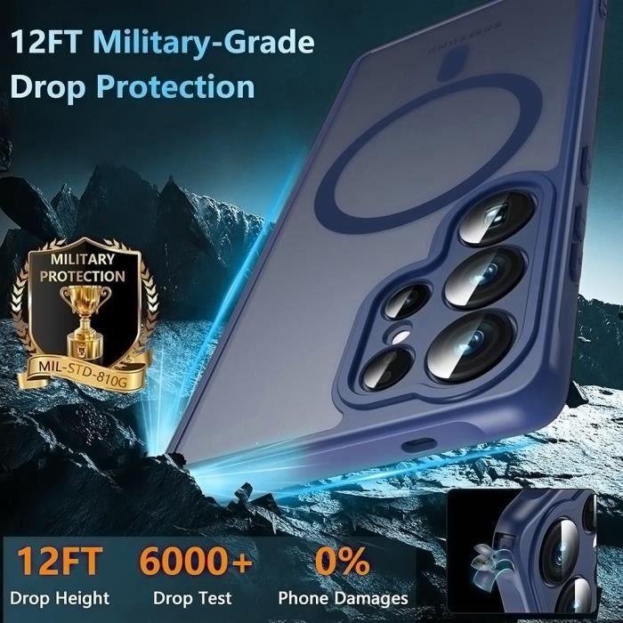 Coque de protection - Antichoc - pour Samsung Galaxy S25 Ultra - Bleu Marine - Anneau Magnétique - Protection Caméra