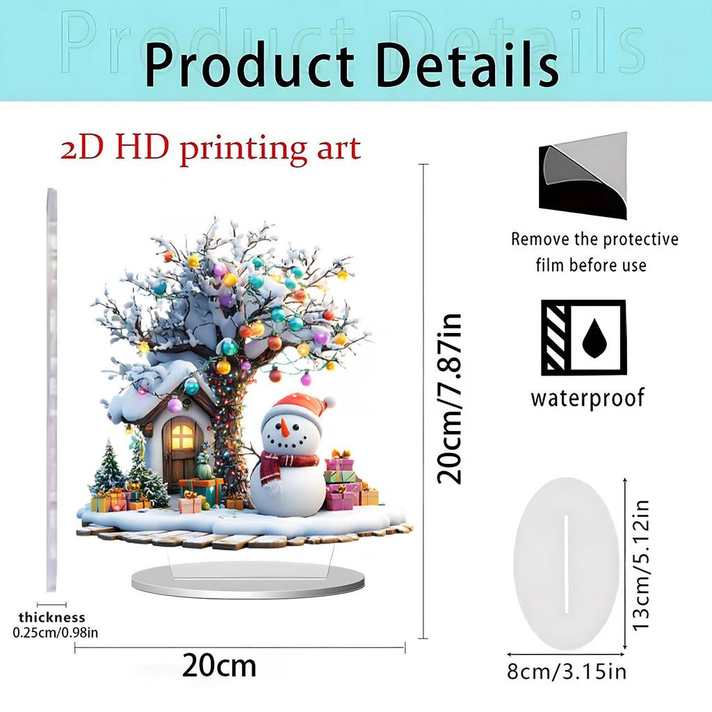 Ornement de table pomme de Noël et du Nouvel An en acrylique 2D