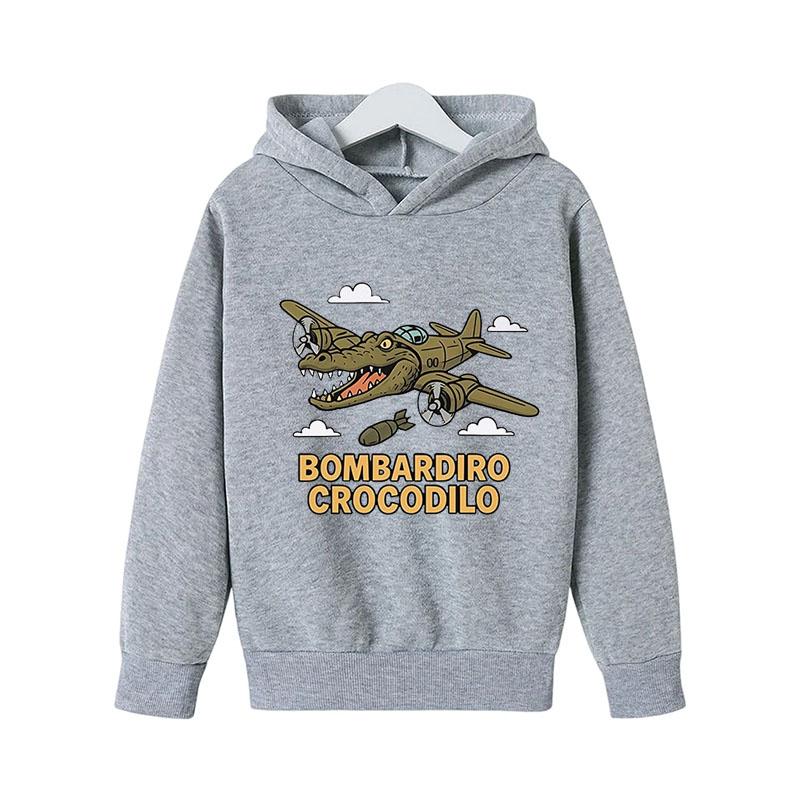 Dětské oblečení Brainrot Tralalero Tralala Grafická mikina pro milovníka žraloků Vtipný meme Dětská mikina s kapucí Módní svetr