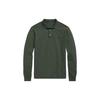 Polo Slim Fit Tinta Unita Logo Ricamato Manica Lunga Polo Uomo top Verde MNPOKNI16822301