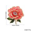 Luxury Enamel Peony Brooch Zinc Alloy Banquet Jewelry Corsage Flower Pin Rhinestone Friend Gifts Plant Brooch