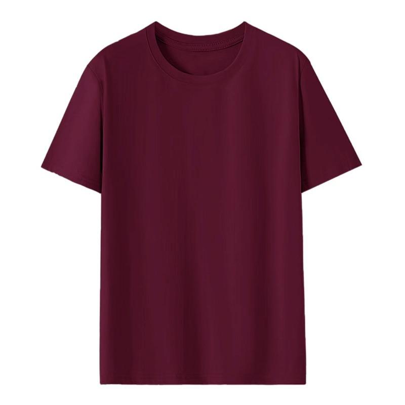 Pure cotton T-shirt women's round neck short-sleeved T-shirt logo advertising shirt group clothing trendy brand women's top solid color clothes