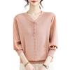 Fashion Casual V-Neck Lace-Up Knitwear Pullover for Women: Long-Sleeved Mother's Day Top