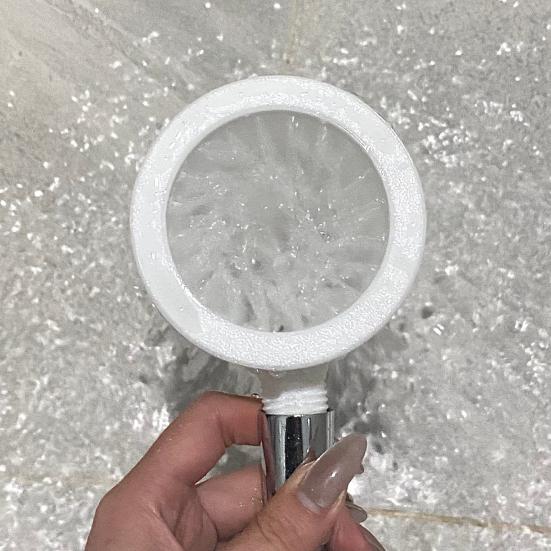 Men Shower Nozzle Powerful Supercharging Hydromassage Standard Thread Interface Fits Most Pipes 360-Degree Ring Water Spray Spiral Nozzle