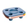 PP Multifunction Cat Feeder Toy Puzzle with 2-Inch Track, Amusement Plate, Blue Food Basin Bowl
