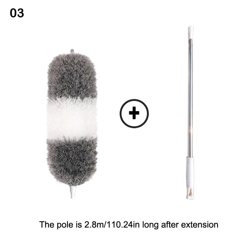 280cm Dust Dusters With Extension Pole Retractable Dust Reusable Ceiling Cleaning Removal Brush Microfiber Dusting Brush Tool