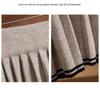 Color-Blocked Pleated Wool Knit Skirt - Elastic Waist, Korean Style, Autumn/Winter Casual Mini Skirt for Women