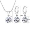 Minimalist Fashion Round Multicolor Zircon Necklace And Earring Set Elegant Women Jewelry