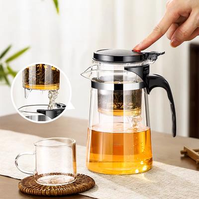 Teapot Heat Resistant Glass Thickened Flower Kettle Infuser Teawear Set Tea Water Separation Filter Tea Maker Coffee Pot Teaware