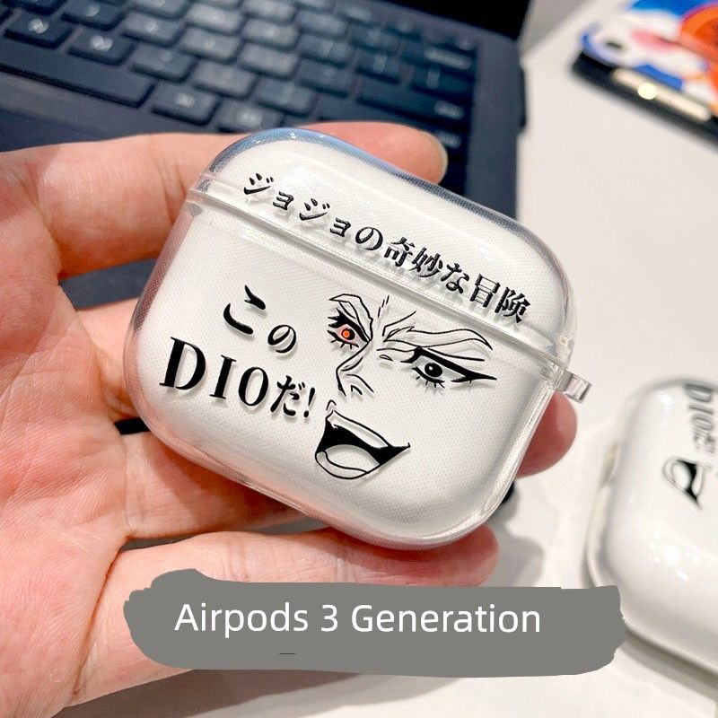 

All Cases Original Applicable to Apple AirPods 3rd Generation Pro 2nd Generation Earphone Case JoJo Earphone Sleeves Dio Protective Case Transparent Airpods 3 Generation