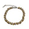 Retro Chain Bracelet in Stainless Steel with Lobster Clasp, Rounded Bead Links and Casual Daily Wear Looks for Styling