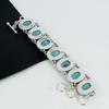 Amazing Larimar Gemstone Handmade Jewelry, 925 Sterling Silver Bracelet, Larimar Silver Bracelet For Wife , Unisex Bracelet, Wadding Gift For Love
