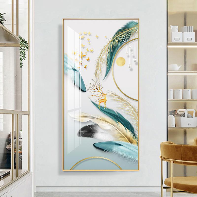 Nordic Luxury Decorative Painting Printed On Canvas Modern Feathers Posters Prints Wall Pictures for Porch Aisle Home Decor