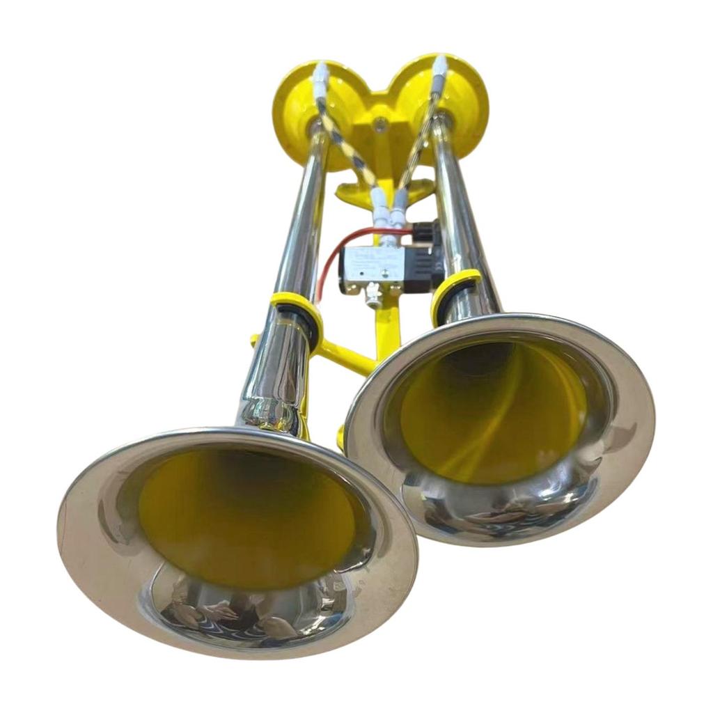 Dual-Pipe Electric Air Horn: Super Loud Thai Horn with Clear Sound - Fits Cars, Vans, Trucks, Available in Various Colors.
