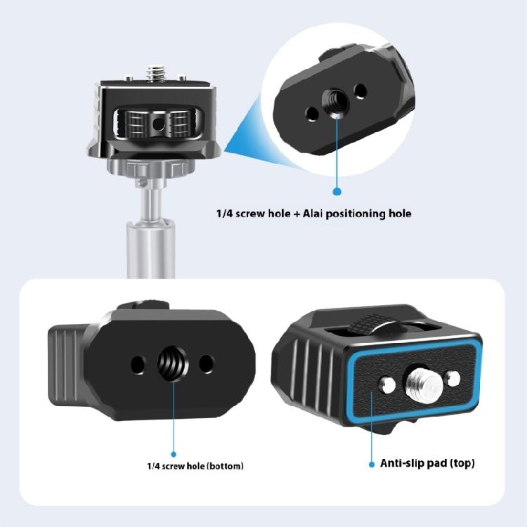 Heavy Duty Adjustable 1/4 Expansion Adapter Retractable Pin Mechanism With 1/4 to 20 Screw Universal Mounting Solution
