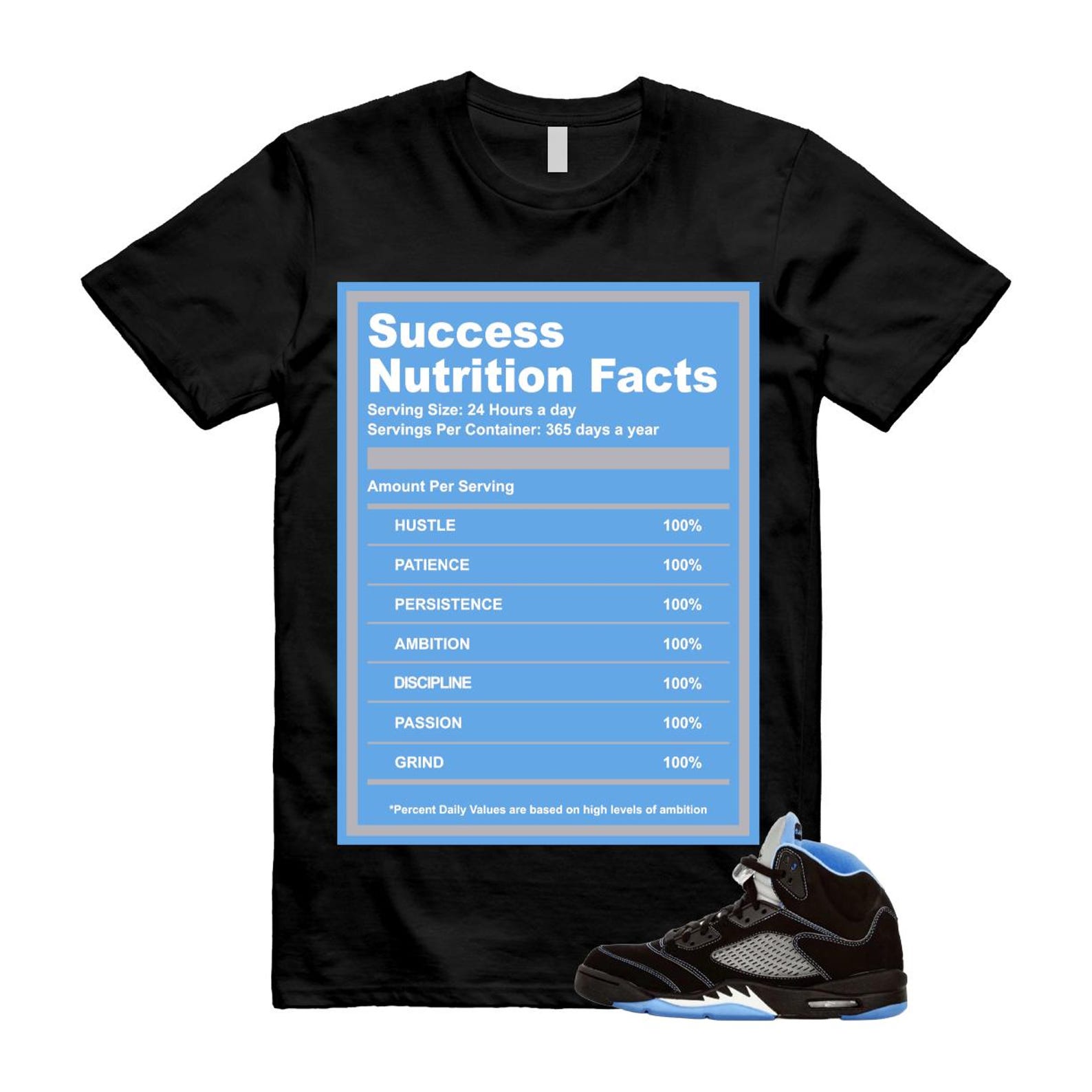 5 Black University Blue White 2026 T Shirt Match SUCC L