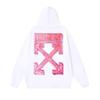 1237 Off-White 2025 Autumn and Winter New OW Three-dimensional Square Arrow Pattern Men's and Women's Hooded Sweatshirt