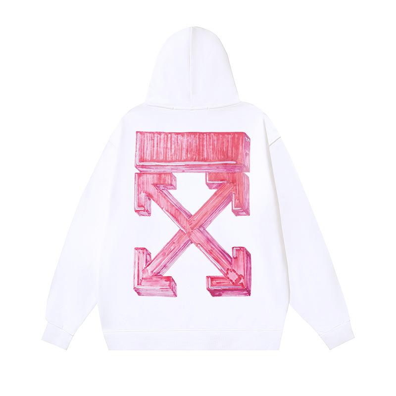 1237 Off-White 2025 Autumn and Winter New OW Three-dimensional Square Arrow Pattern Men's and Women's Hooded Sweatshirt