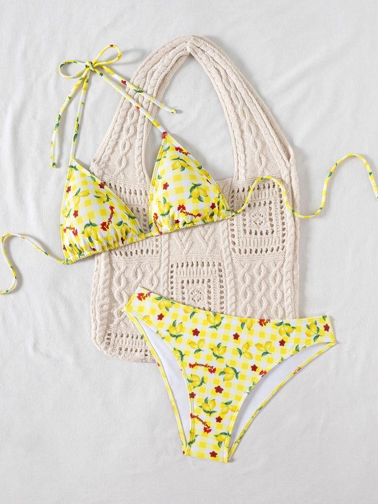 2025 Leopard Print Lace-Up Sexy Bikini Split Swimsuit for Women