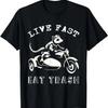 Racoon Possum Riding Motorcycle Live Fast Eat Trash Funny T-Shirt