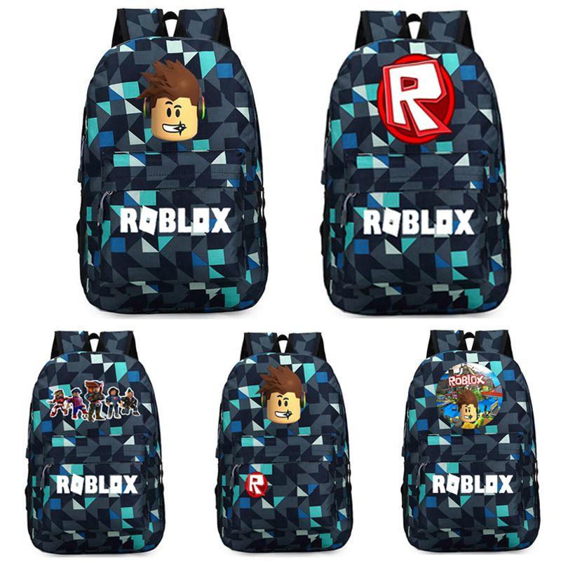 Stylish Roblox Backpack For Kids Featuring A Vibrant Cartoon Pattern And Large Capacity