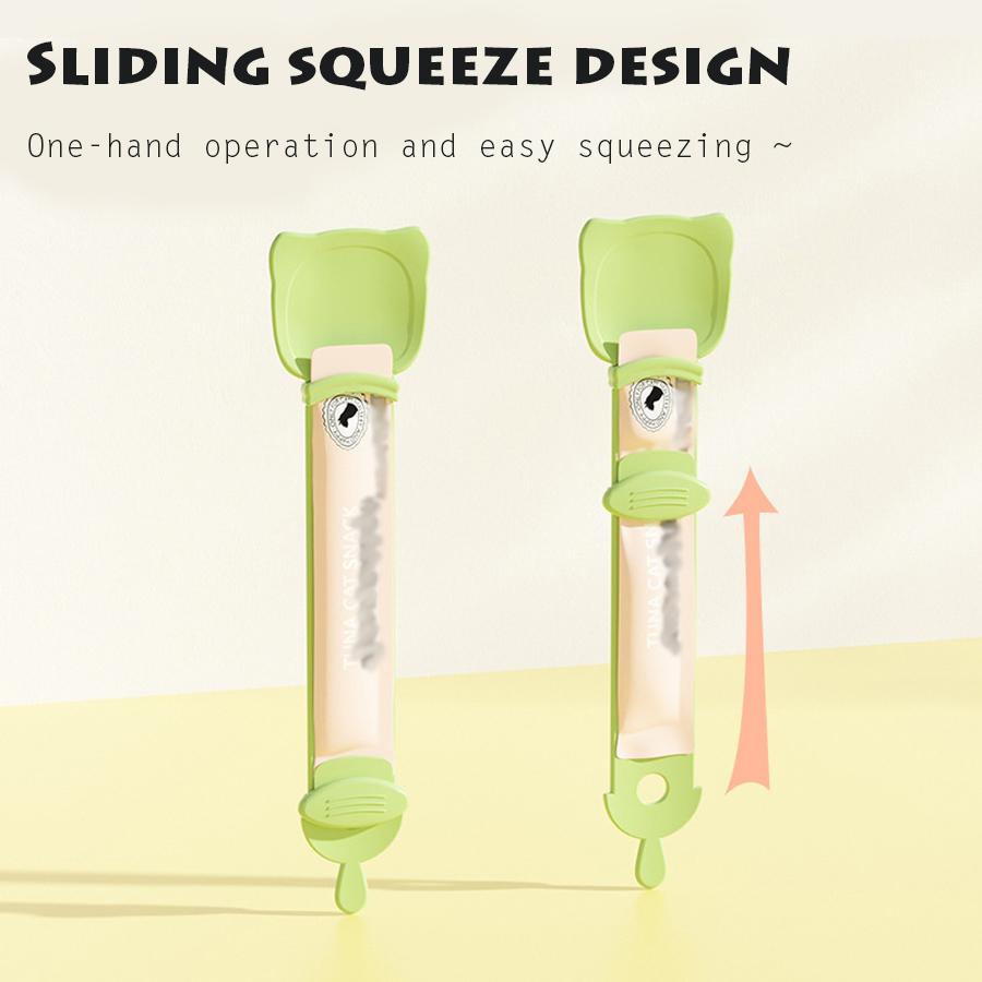 Niedliche und praktische Leckerli-Löffel für Katzen: Leicht zu drückender Einhand-Futterspender, Katzenbedarf zum Füttern von Nassleckereien und Nahrungsergänzungsmitteln