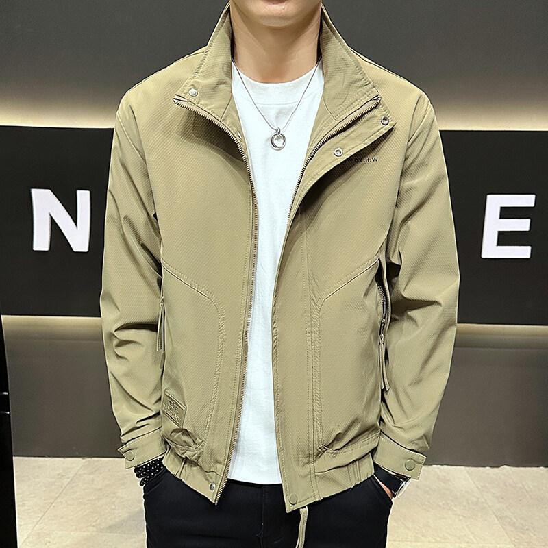 Men's Stand-up Collar Jacket Spring New Casual Trend Fashionable Versatile Work Jacket Fashion Handsome Top