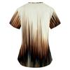 Women's Fashion Printed Work Uniform With Pocket T-Shirt Short Sleeve Top