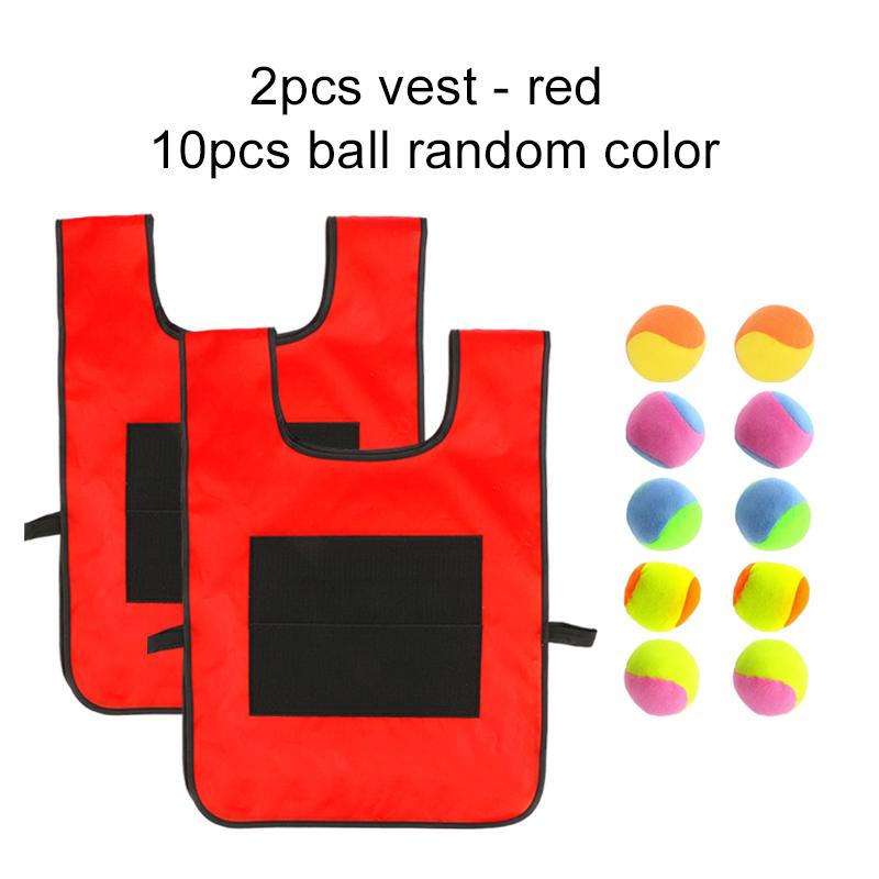 2pcs Games Vest with 10pcs Sticky Ball Outdoor Sports Props Party Favors Holiday Gifts Throw Catch Balls Funny Competition TMZ