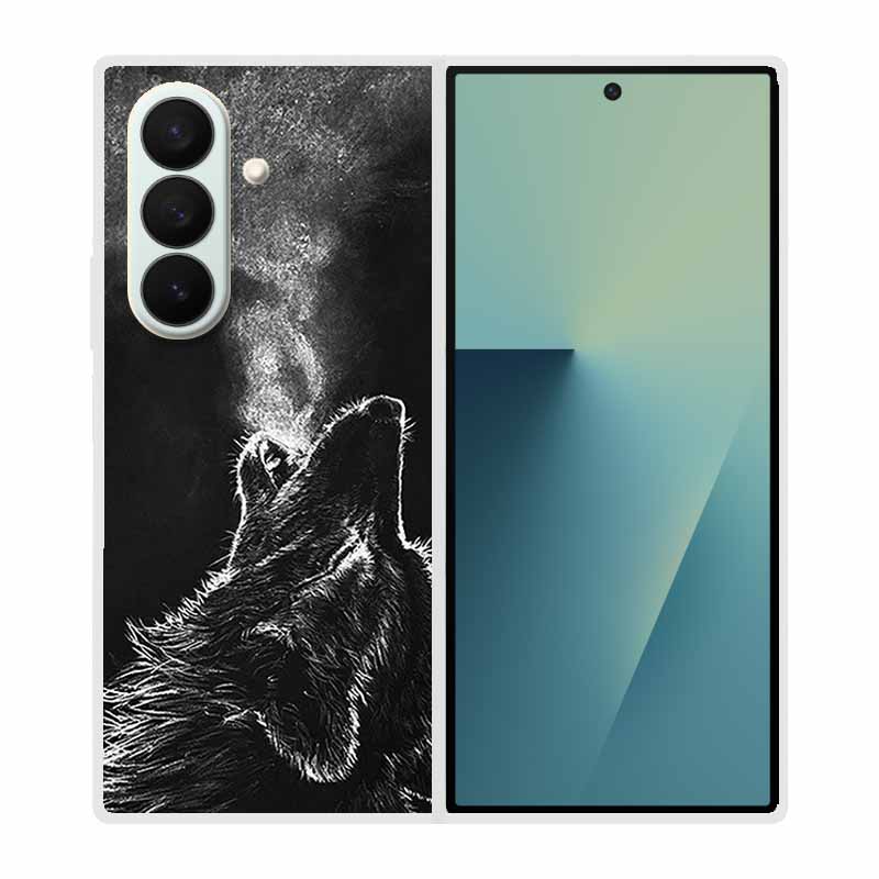 Etui Na Samsung Galaxy Fold 7 Etui Fajne Kosmiczne Zwierzęta Przezroczyste Twarde Etui Na Telefon Na Galaxy Z Fold7 5G 2025 Tylna Pokrywa Z fold7 Capa