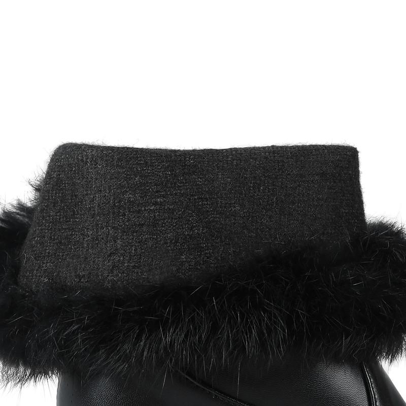 Fashion Woman Mid-Calf Fur Wedge Snow Boots 2025 Winter Warm Female Shoes Ladies Booties Zapatos De Mujer Short Boats 34 40 White Black