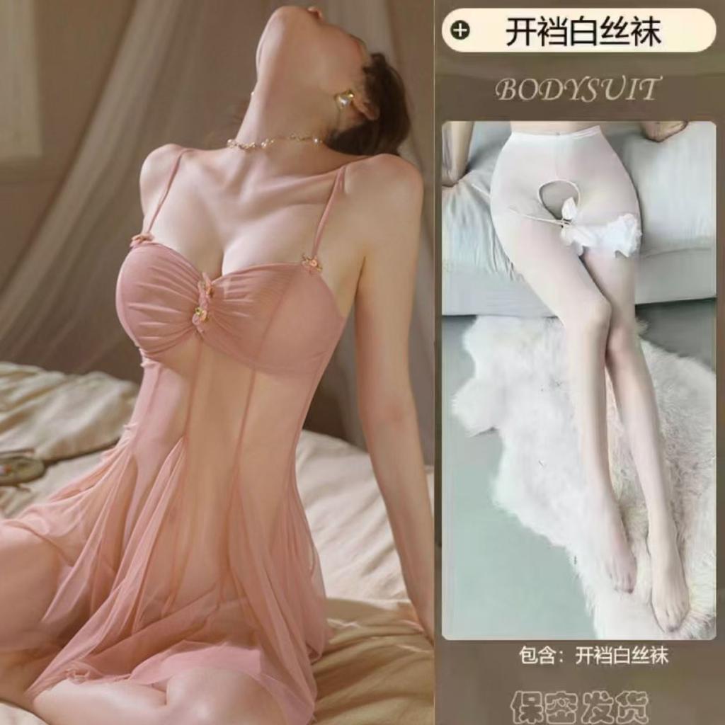 Sexy sexy female new cute pure desire French high-end small chest bed hot temptation