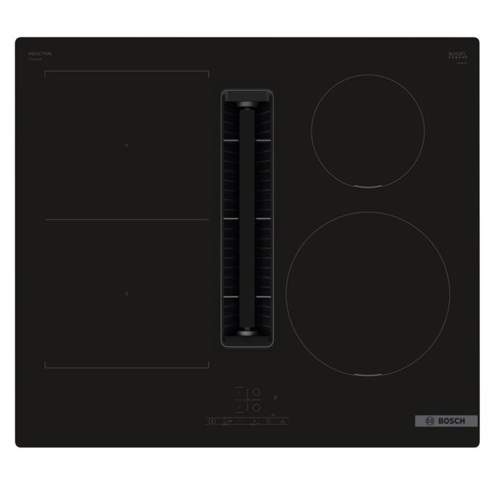 Bosch Table de cuisson aspirante induction 60cm 4 foyers 7400w noir - PVS611B16E