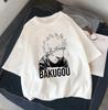 My Hero Academia Deku & Shoto Katzenohren Chibi T-Shirt, Unisex Anime Streetwear Tee, 100% Baumwolle Lässiges Kurzarm Oberteil