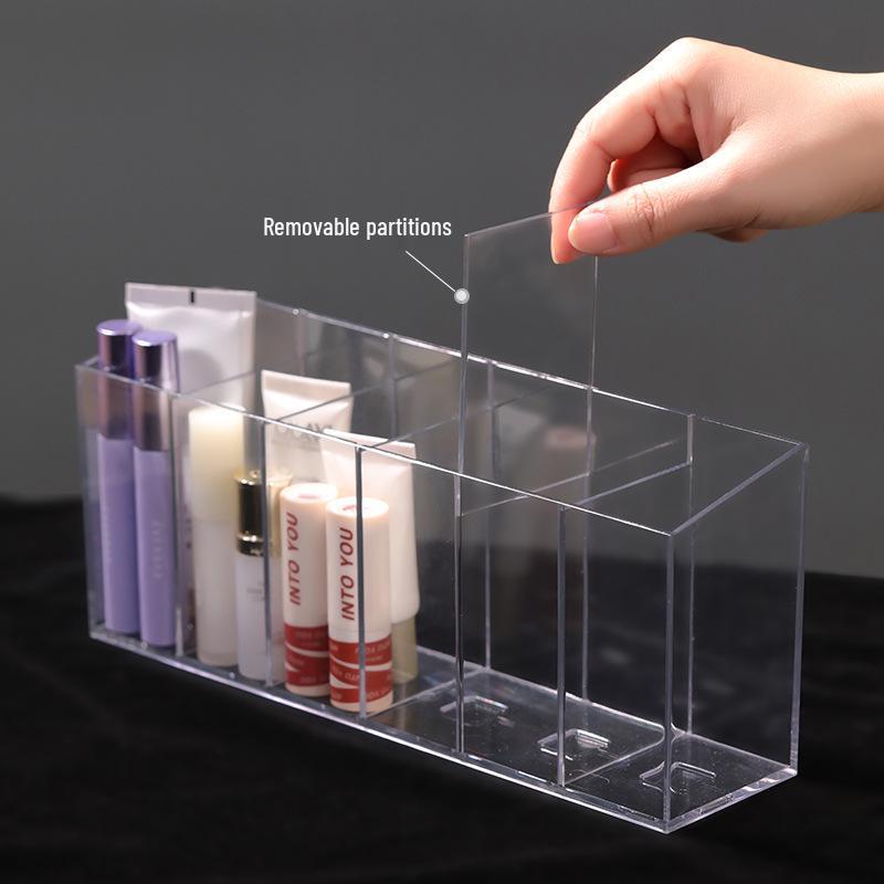 Transparent Wall-Mounted Mirror Cabinet for Bathroom Cosmetics and Lipstick Storage