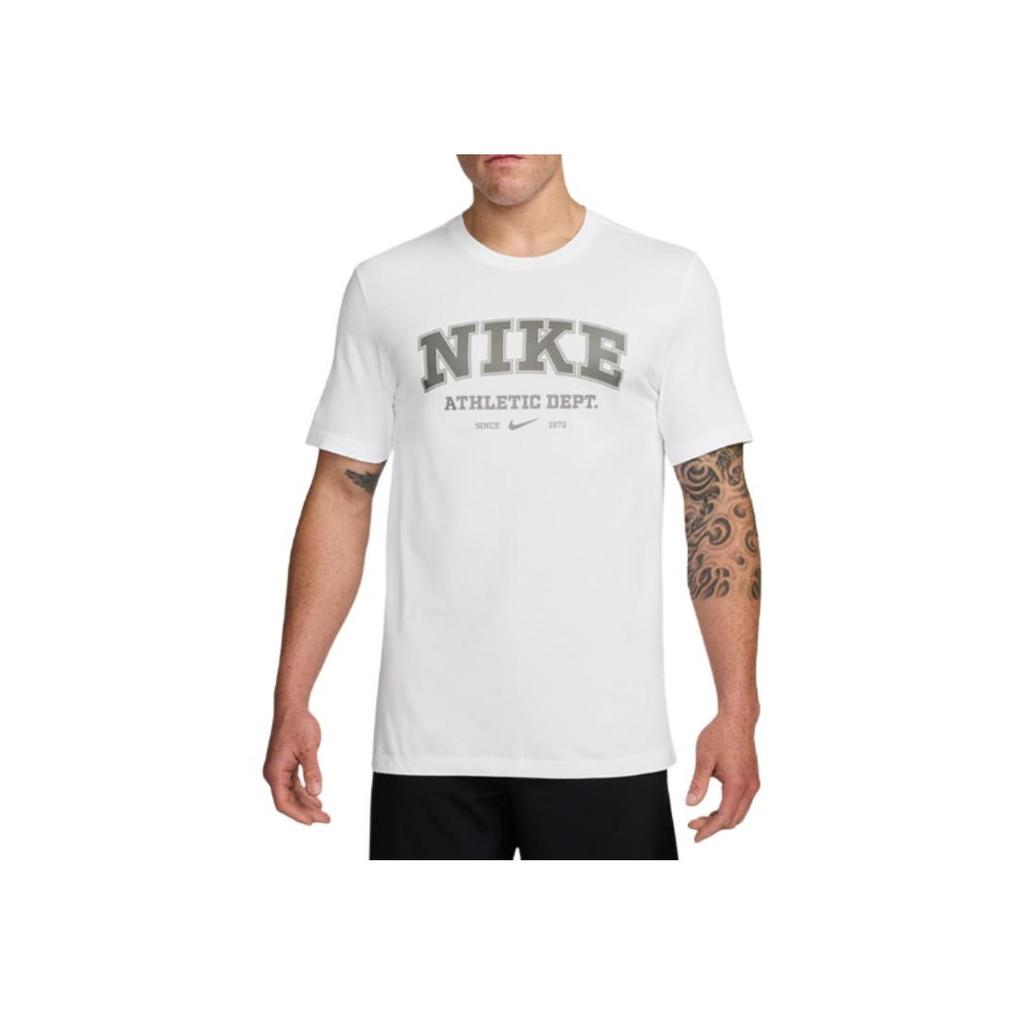 Nike Round Neck Straight Fit Printed Short Sleeve T-Shirt Men Tops White HJ3606-100