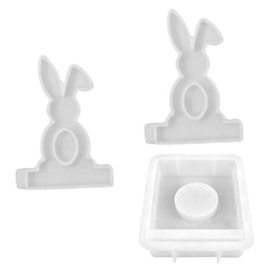 Rabbit Candle Holder Molds with Base for Making Easter Decorations Candle Holder Tealight Holder Table Ornament