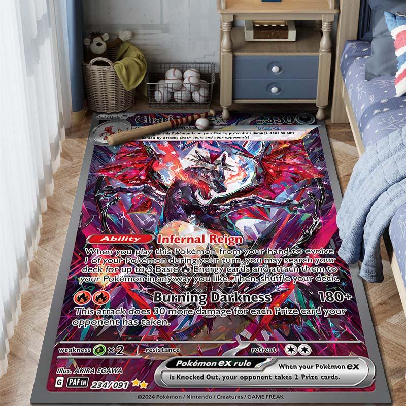 

Next Day Shipping Pokémon Cards Charizard Carpet Home LivingRoom Bedroom Rug Kids Room Decor Non-slip Floor Mat Anime Lover Gift 40x60cm (16x24in)