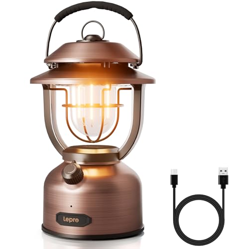 

Lepro Lantern, Type-C USB Rechargeable, 15000mAh, Retro LED Lantern, Stylish Camping Lantern, Antique Style, Solo Camping Lantern [336 Hours of Contin
