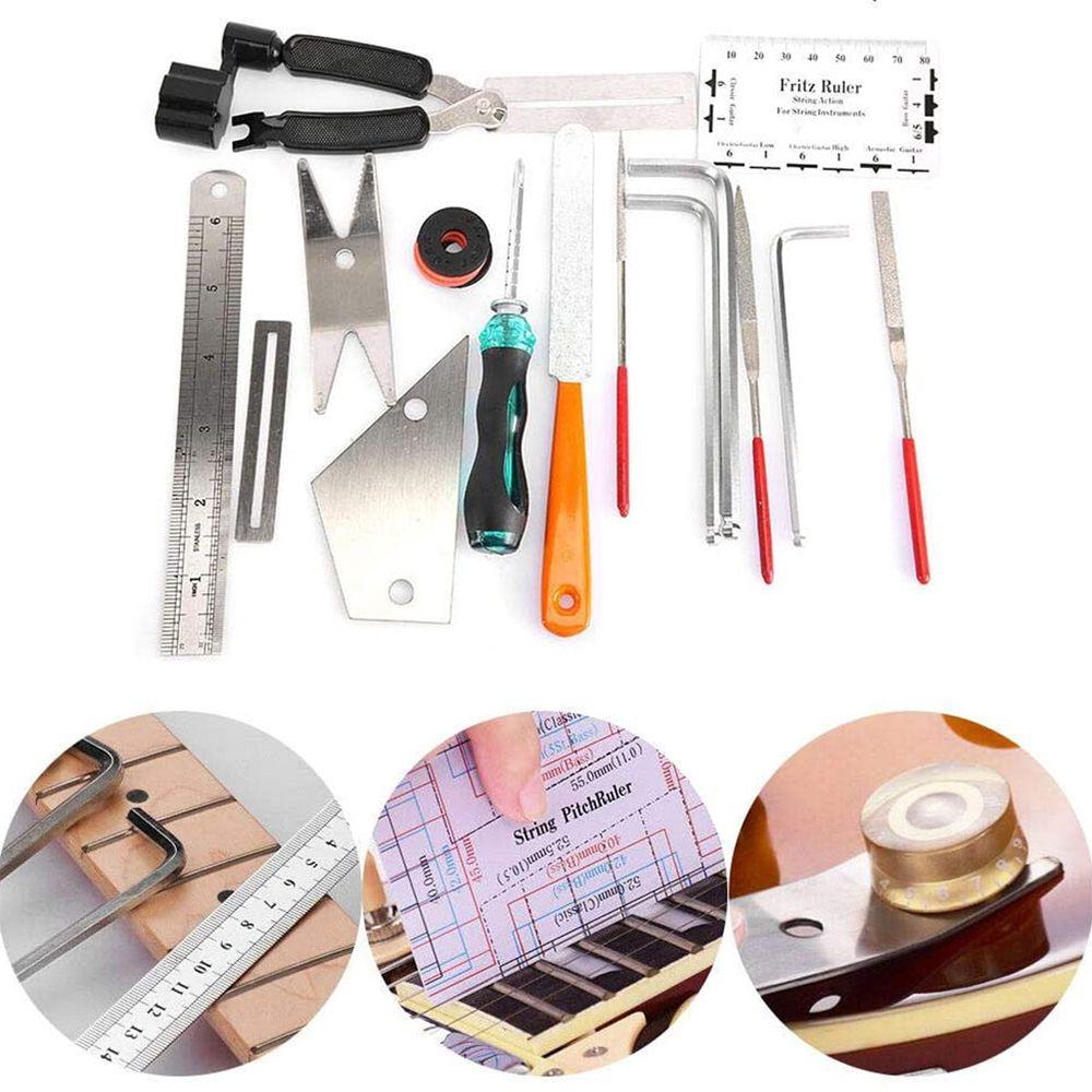 Ruler Fret Sanding File Maintenance Tools 3 In 1 String Winder Guitar Tools Kits Repairing Set